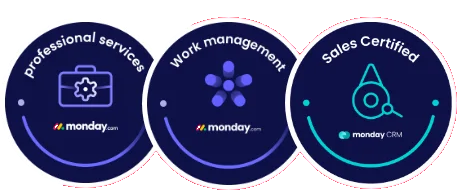 monday.com certifications — Professional Services, Work Management, Sales Certified
